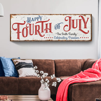 Happy 4th of July Personalized Sign – Custom Independence Day Canvas Wall Art